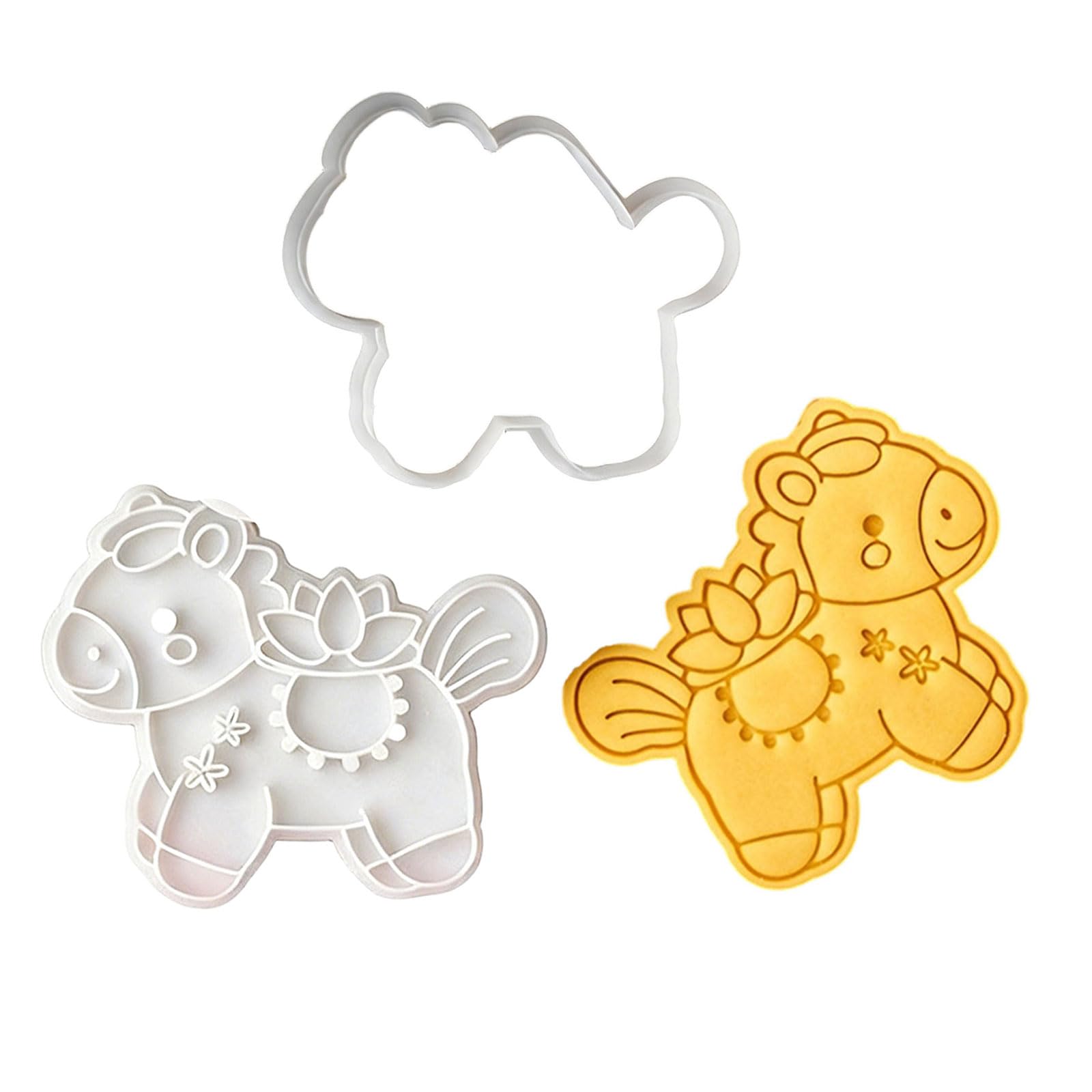 Tsophreniq Artistic Horse Shape Dough Press for Confectionery Projects and Ergonomic Designs Celebratory Cookie Press