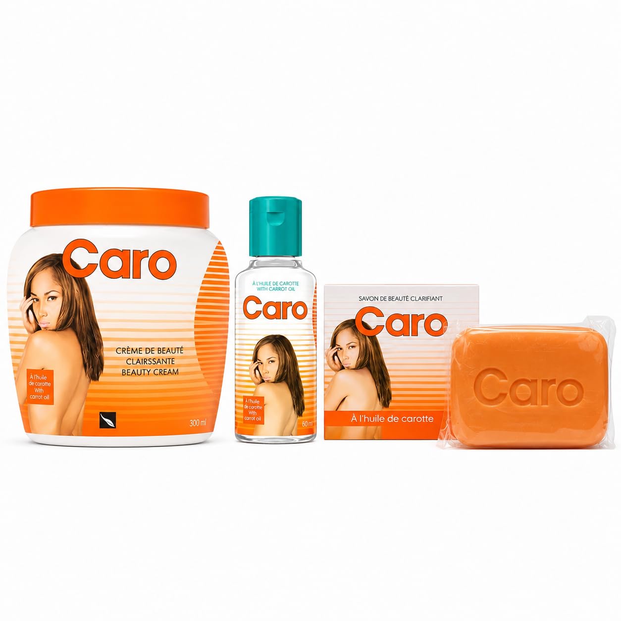 CARO 3-Piece Skin Care Set – Cream, Soap & Oil – Daily Moisturizing Routine