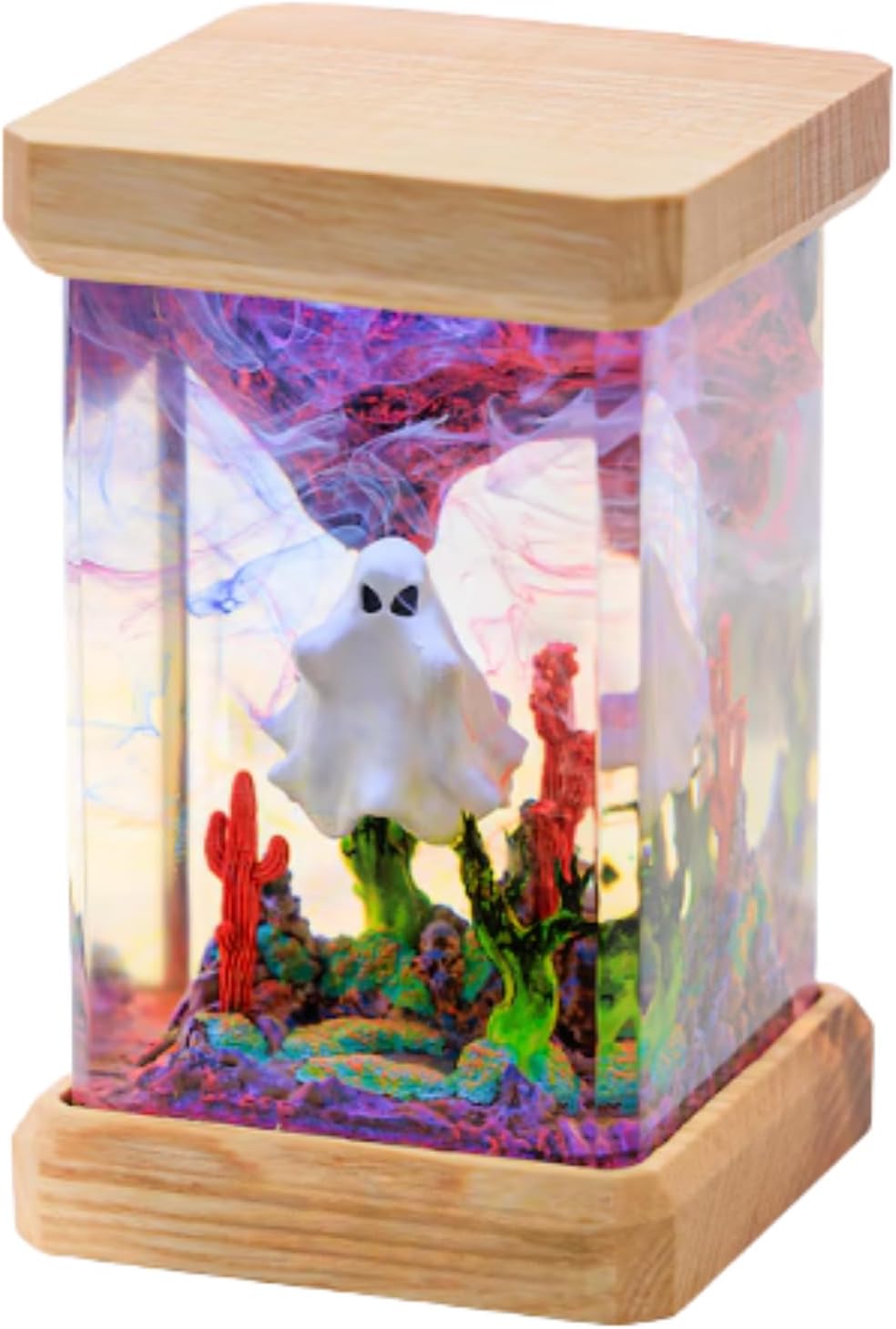 Halloween Ghost Lamp, Cute Ghost Decor, Handmade Witch Ghost Night Light, Ghost & Pumpkin Home Decor Light, Unique Lighting, Halloween light for Decor, Custom Lamp (5x2.2 inch)