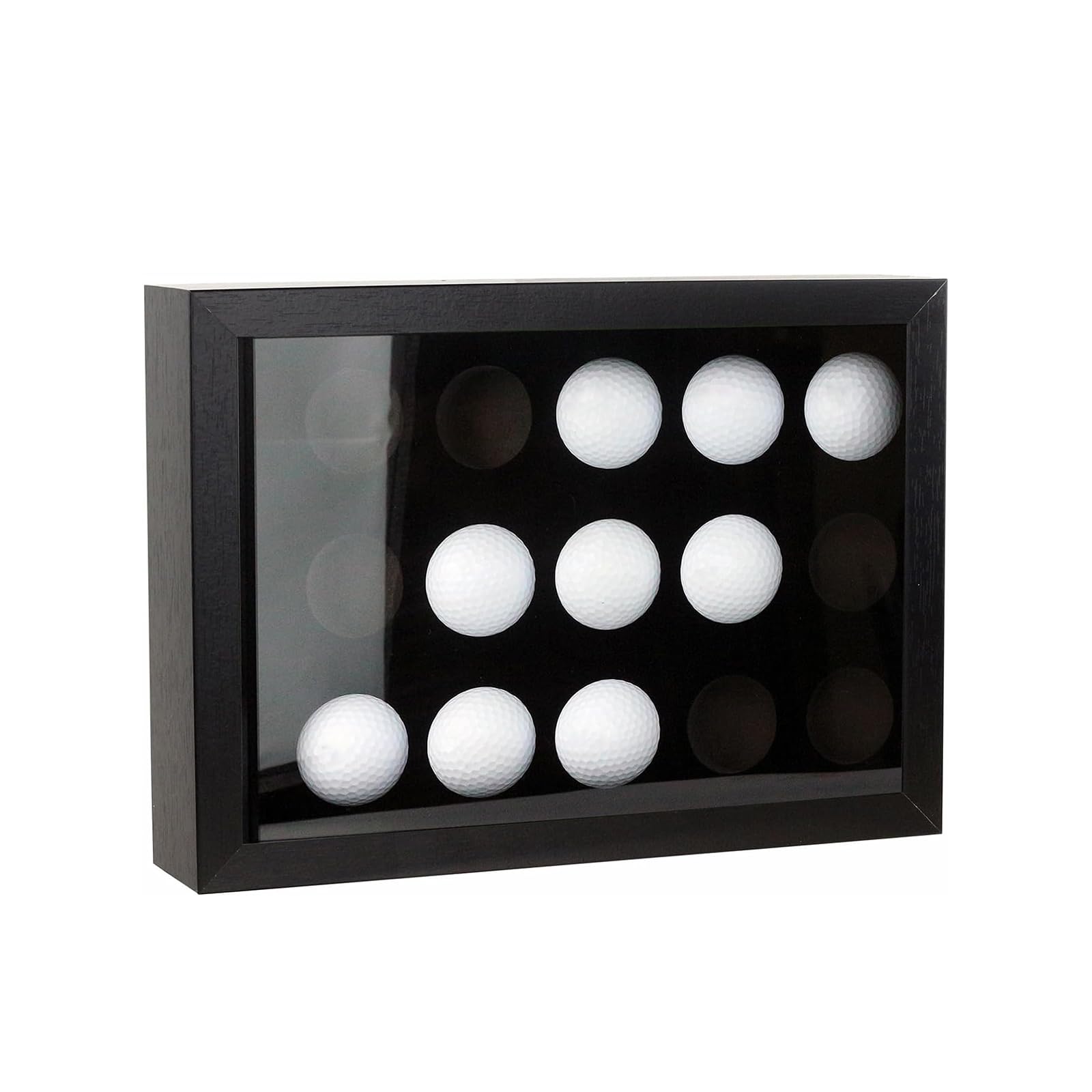 Vitrine de présentation de balles de Golf avec Mousse de Velours Vitrine Murale pour 15 Balles de Golf Boîte d'affichage pour collectionneurs de balles de Golf 31x22,5x6,5 cm