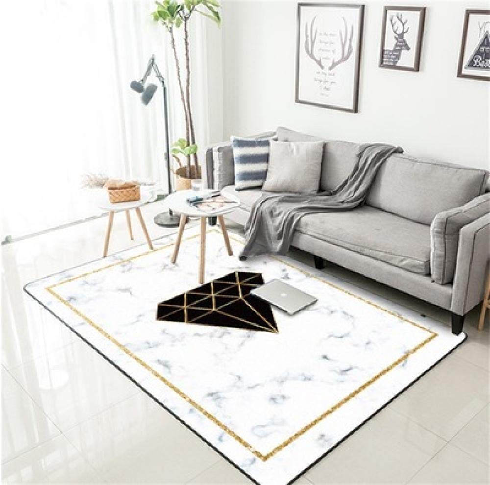 Tapis de chambre d'intérieur marbre blanc rose doux 140x200cm