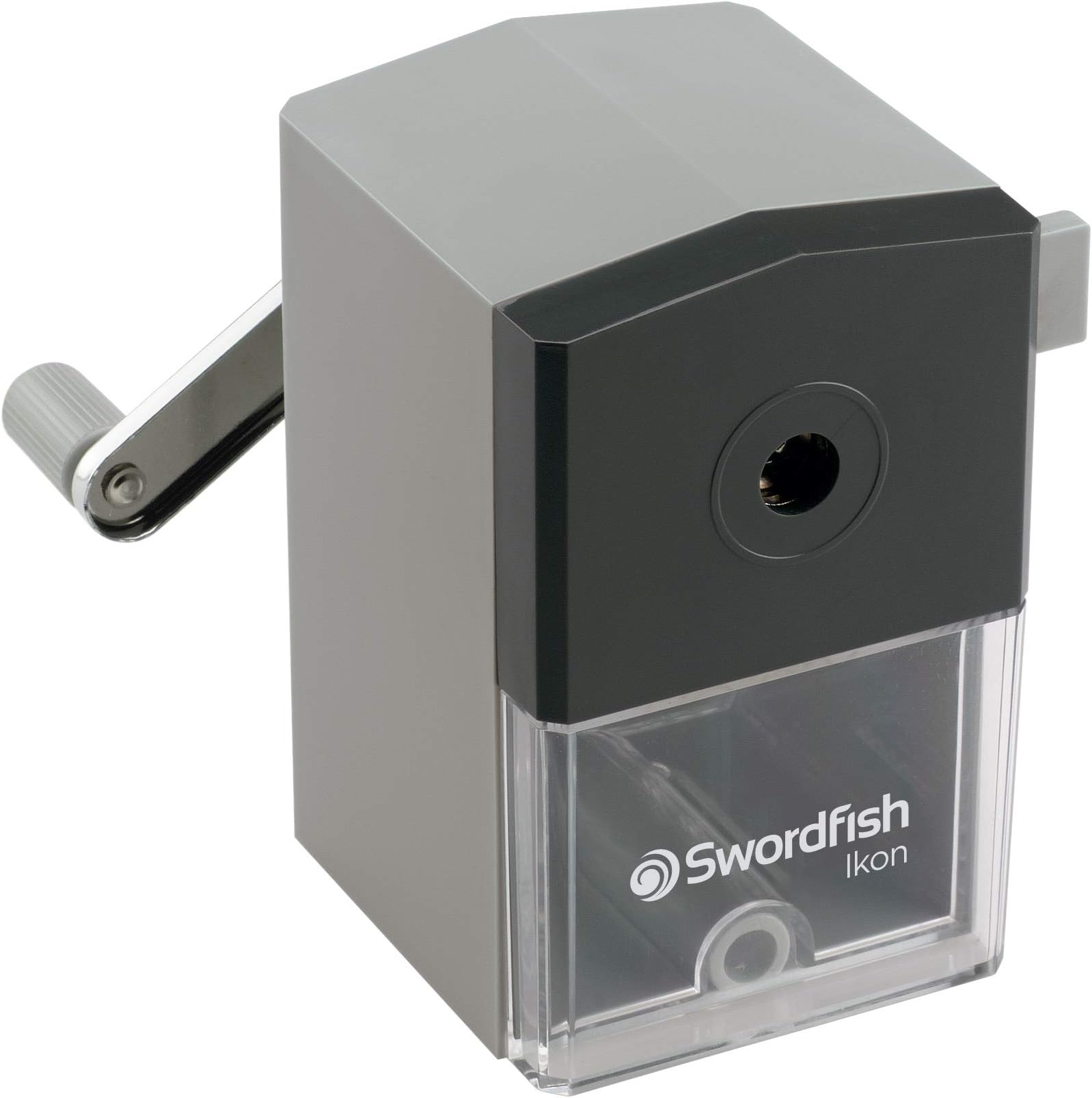 Swordfish ‘Ikon’ Desktop Manual Pencil Sharpener with Replaceable Helical Blade and Auto Stop Function Ref: [40100]