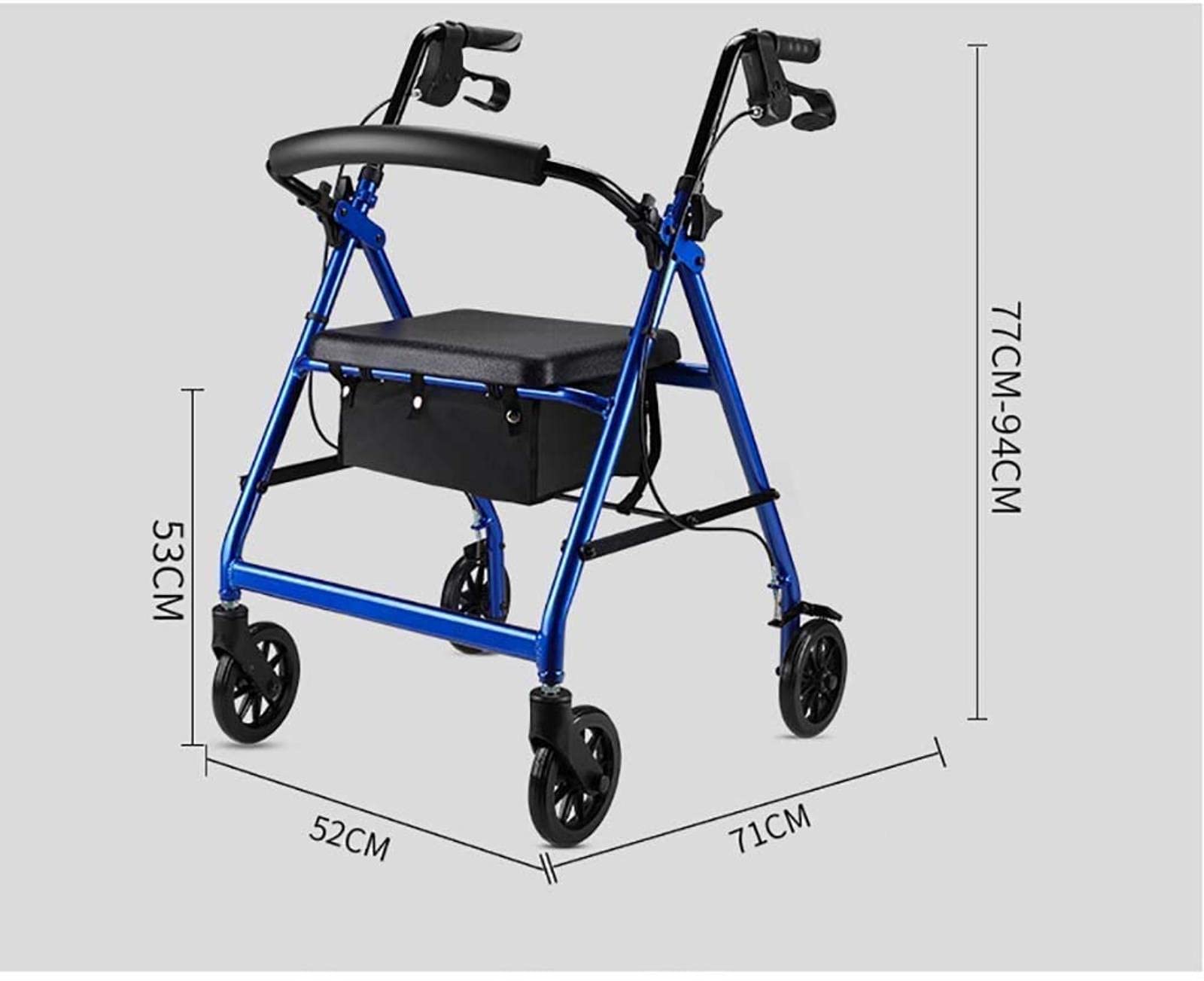 Andador con Andador para Caminar Ancianos Aleación de Aluminio Empujable Hogar Ligero con Escalones Carrito de Compras Bastón Antideslizante con Hospital Anhelo