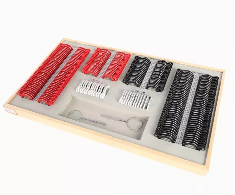 Miniatura 2 de Juego de lentes de prueba de 266 piezas, optometría de borde de plástico, caja de aluminio para instrumento óptico