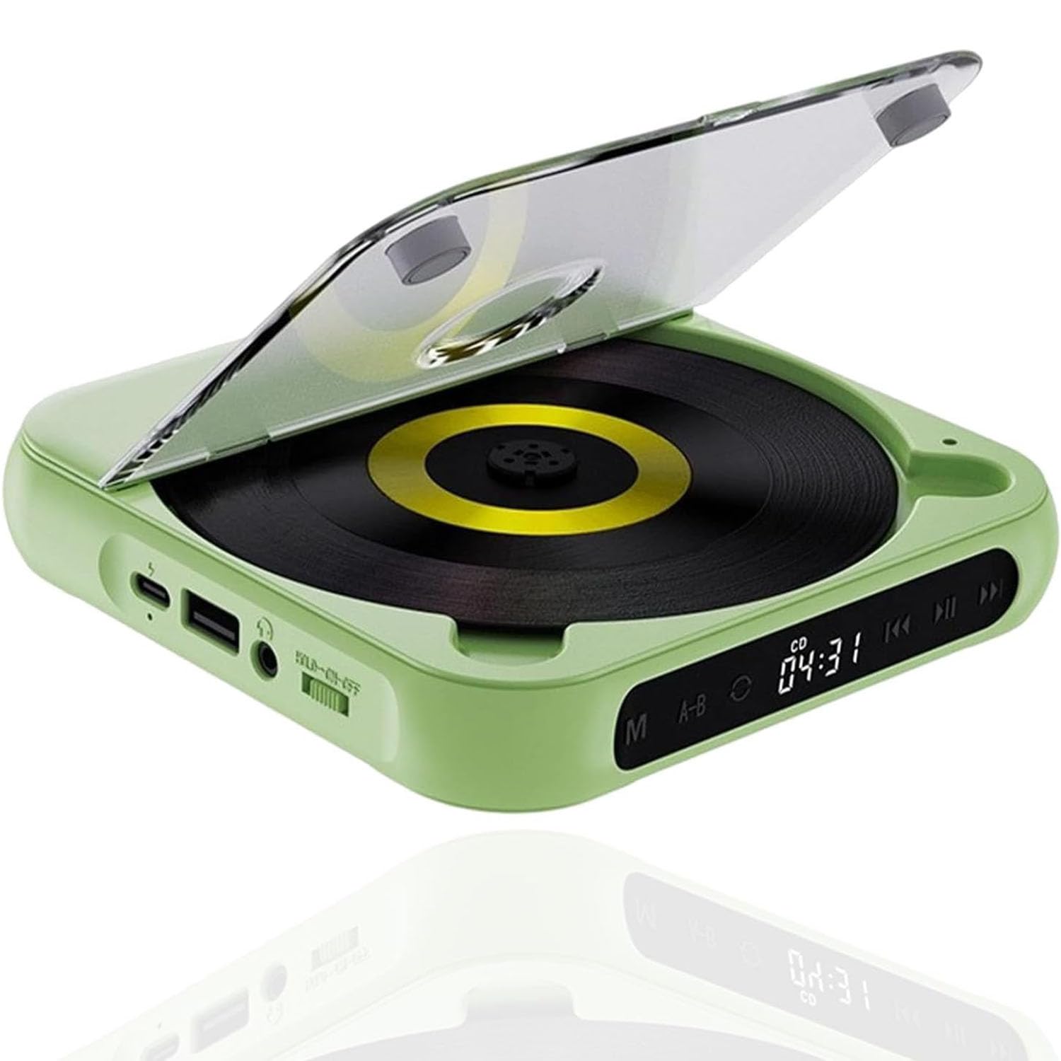 Reproductor de CD portátil con Bluetooth, sonido de alta fidelidad, reproductor de música compacto recargable para viajes y hogar