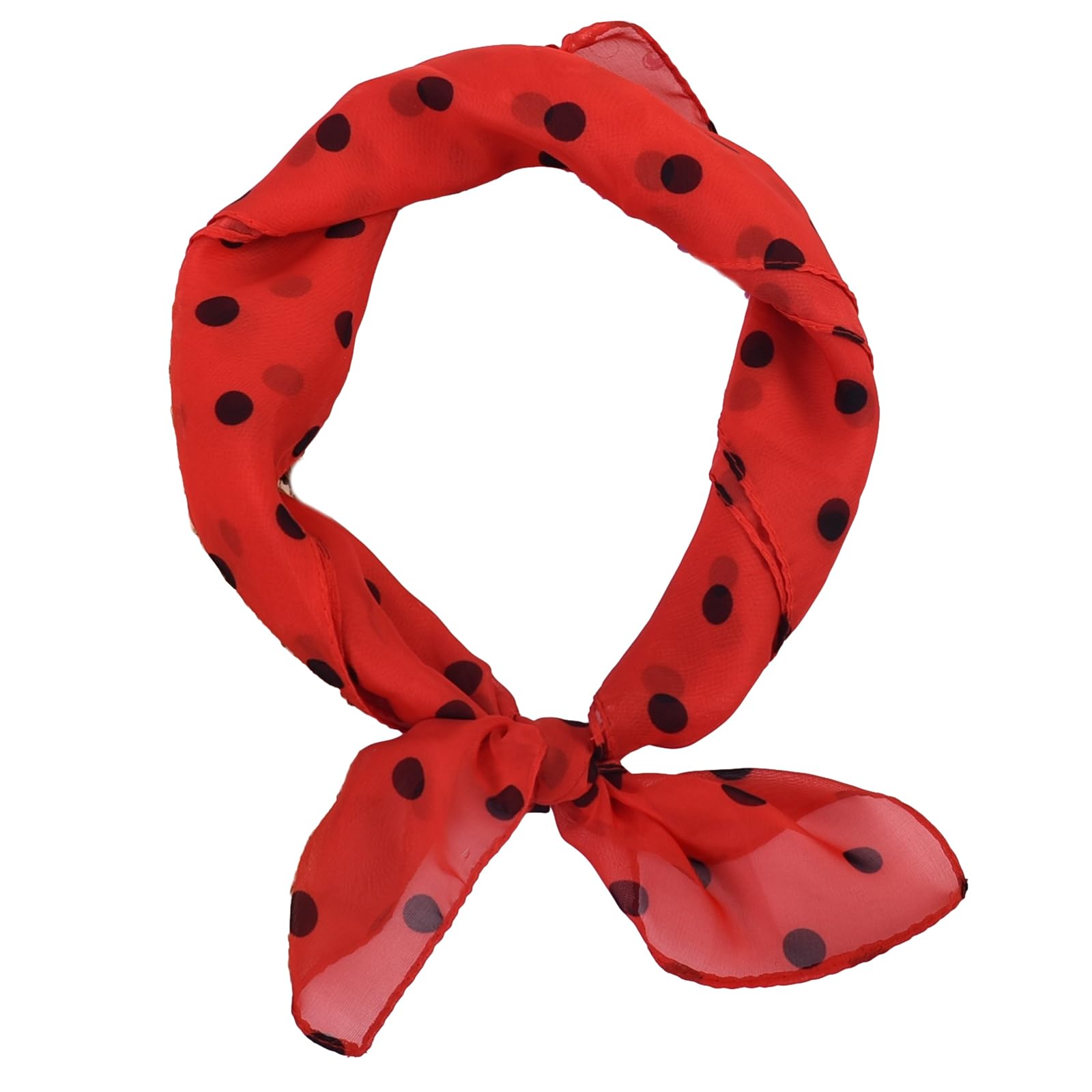 Maxtonser Stylish Black Dotted Small Square Scarf for Men and Women Neckerchief Headscarf Trendy Dotted Neck Scarf Square Scarves