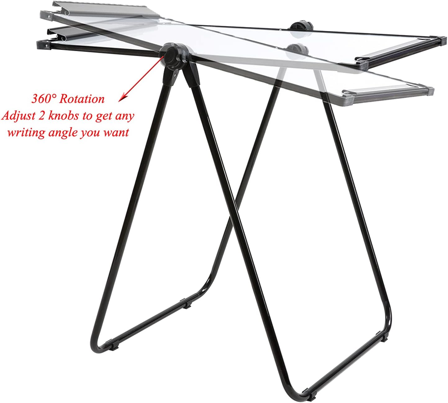 Marble Field 24'' x 36'' Double Sided Magnetic U-Stand Whiteboard/Flipchart Easel, Dry Erase Boards Height Adjustable Foldable U Stand Easel