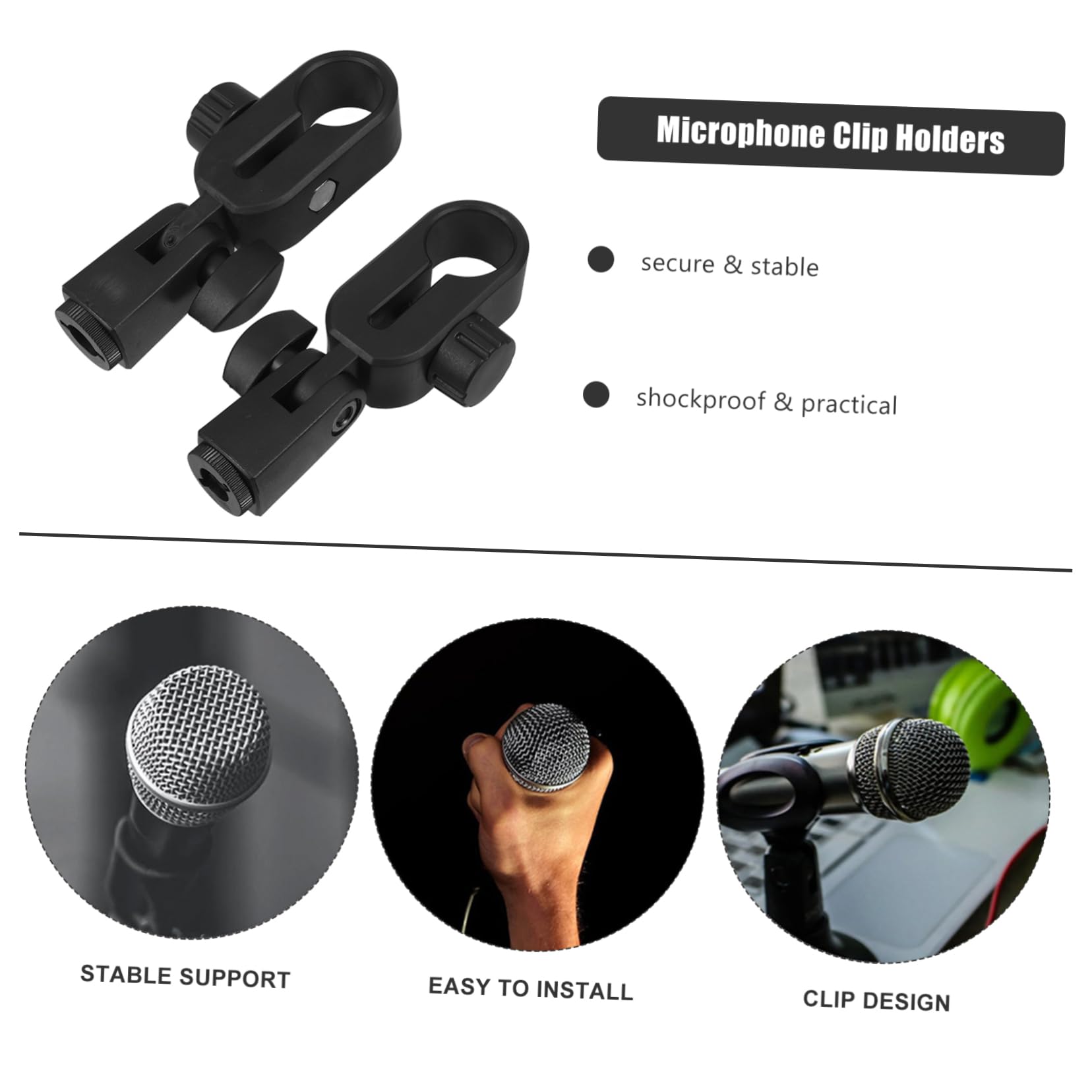 BESTonZON 10pezzi Mic Clip Compatibile Con Levitt Supporto Antivibrazioni Per Microfono Clip Di Fissaggio Leggera Per Registrazioni Ottimali