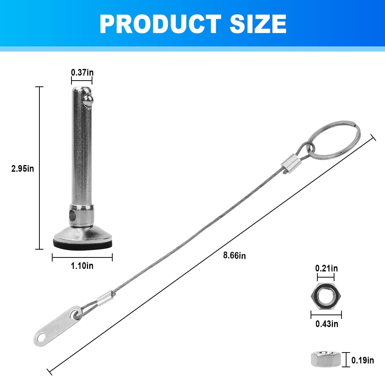 Aillsa 36-44 Extension Ladder Pin/Lanyard Replacement Kit | Fits for Werner Ladders Equalizer Part