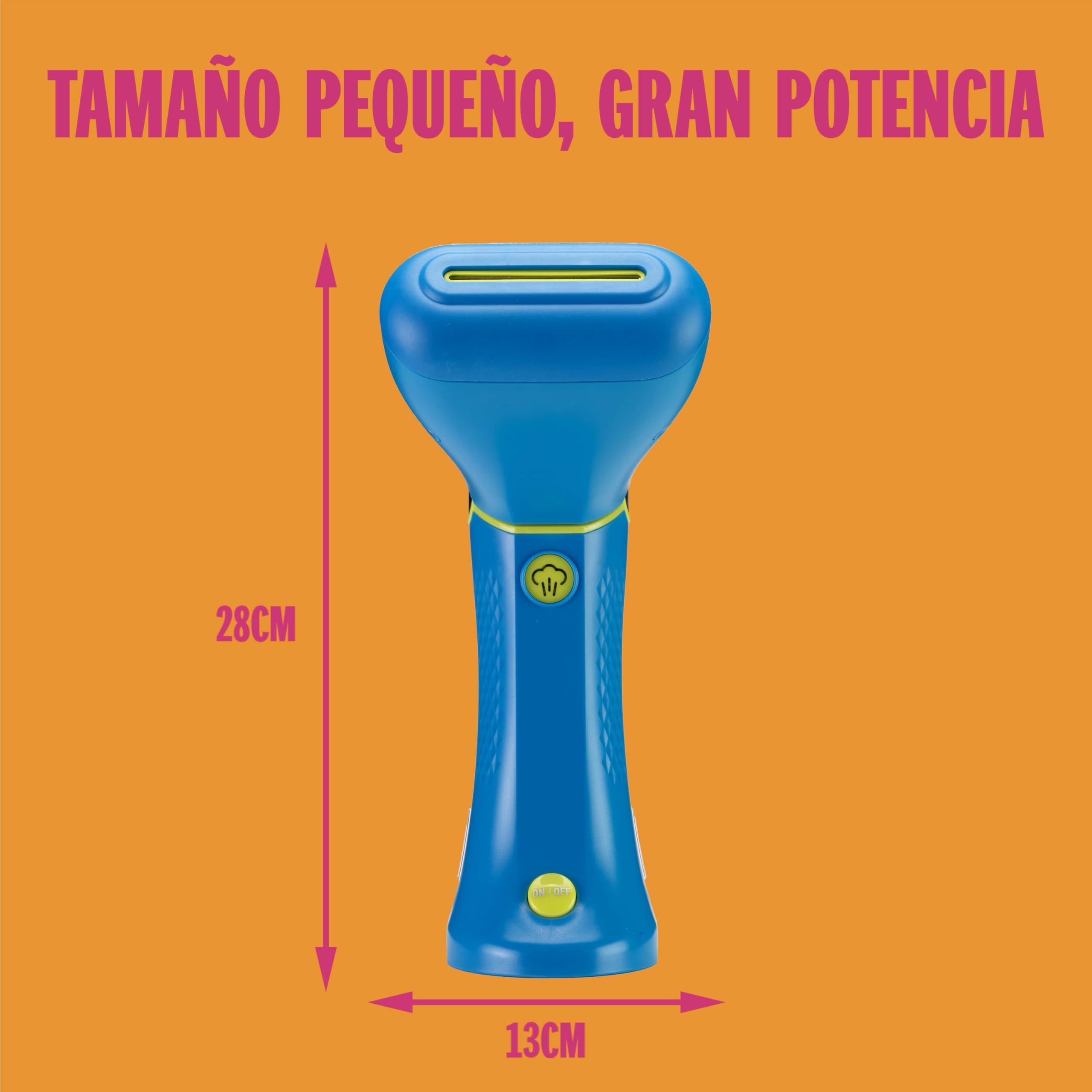 Conair GSC24BLE Plancha de vapor vertical Power Steam, Compacta y ligera, Ideal para viajar, Elimina el 99,9% de las bacterías, Calentamiento rápido, Potencia de 1100 W, Color Azul