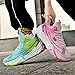 Bacury Basketball Shoes for Women and Men, Lightweight Non Slip Outdoor Sports Fashion Sneakers PinkGreen Size 8 Multicolor