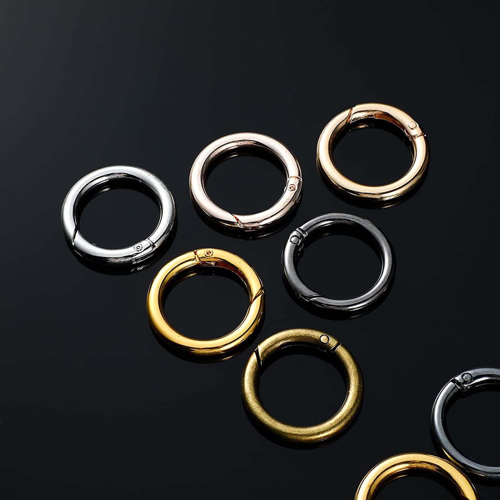5 set di 18 moschettoni a molla con anello a O ring, con fibbia, gancio a scatto
