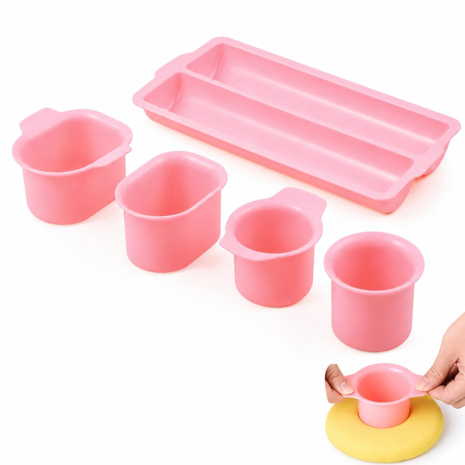 STIFFENERS 3PCS Cake Tool Mould, Kit for Home Baking, DIY Projects and Event Desserts, Pink Cake Tool Mould Set. Cake Decorating Kit. Donut Maker