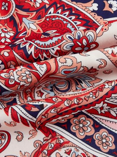 Image of RoseSeek Women's Tropical Paisley Halter Blouse Boho Shirt Vacation Tops