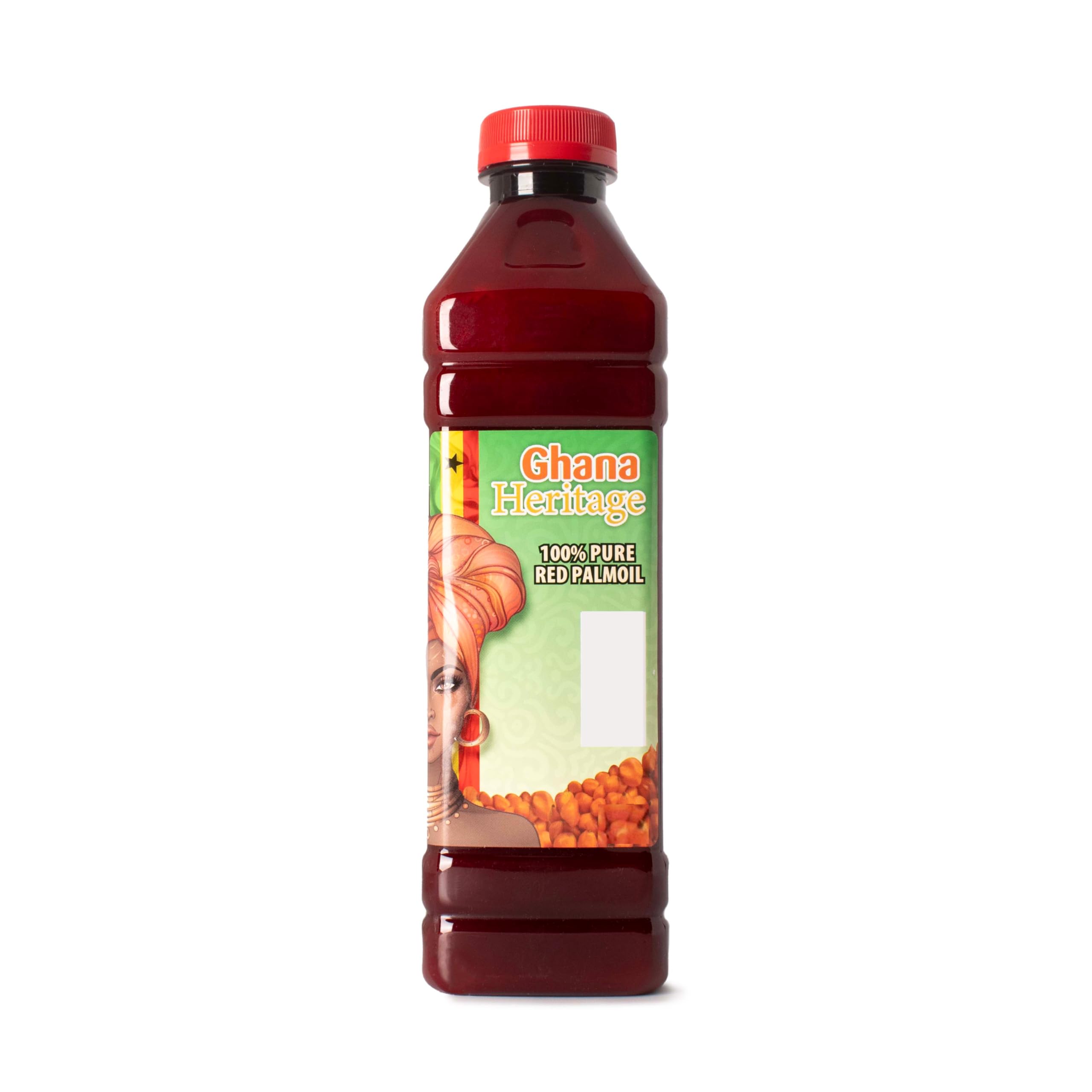 Ghana Heritage 100% Red Palm Oil 16.9 Fl Oz  Pure Red Palm Oil for Cooking  Natural African Palm Fruit Oil, Authentic Pure Red Oil for Stews, Sauces, and More, 500 ml Bottle