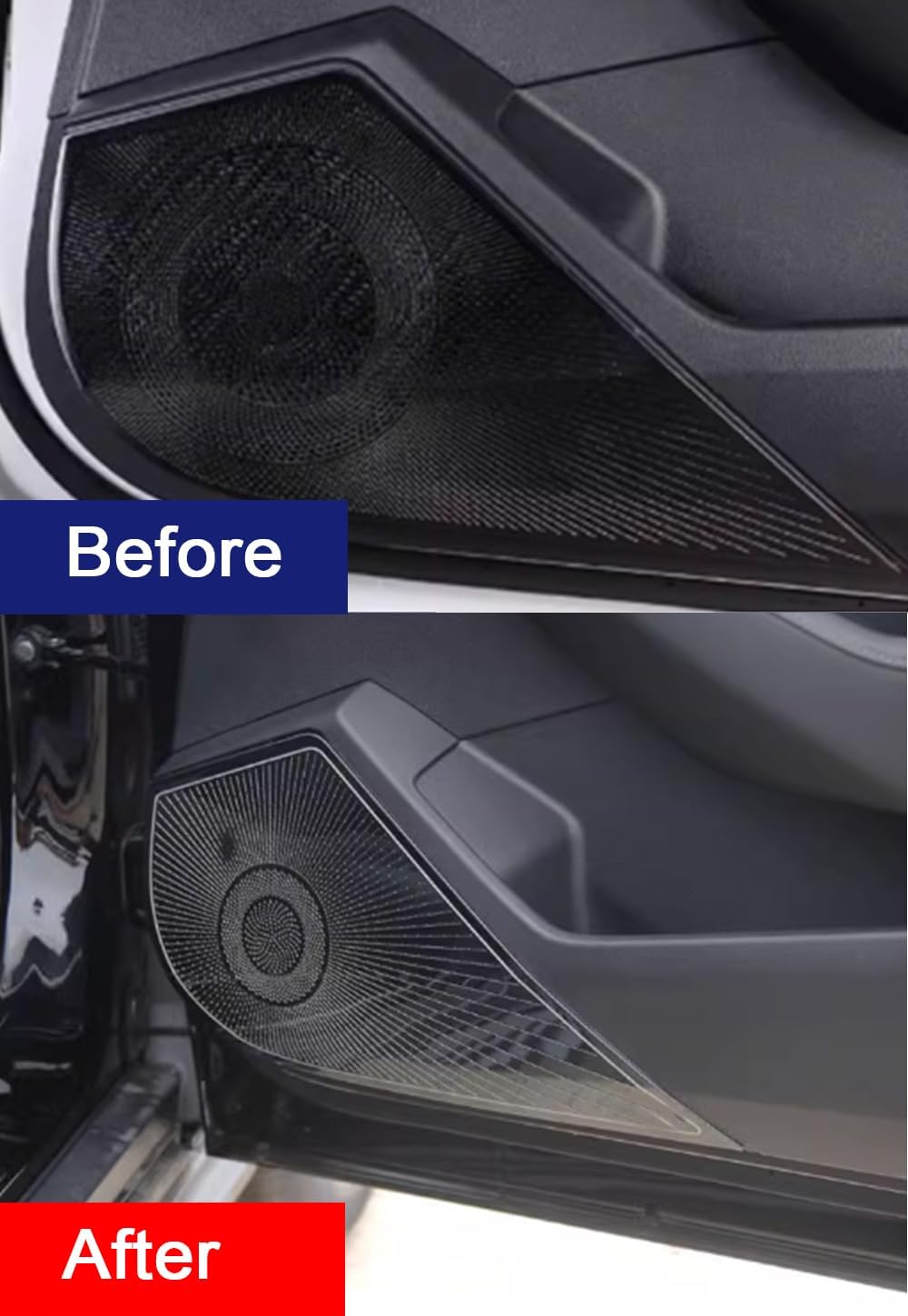 ERIDANUS Auto Accessories fit for Honda Accord 11th 2023 2024 Car Inner Door Speaker Horn Frame Cover Trim (Black) Stainless Steel 4PCS