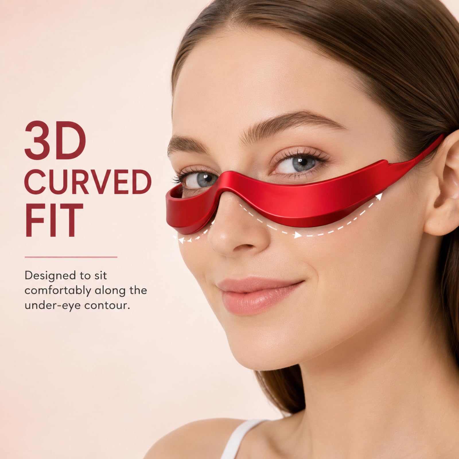Appareil de beauté EMS portable, masseur des yeux à lumière rouge LED, appareil de soins des yeux mains libres flexible et confortable, outil de soins des yeux portable, adapté pour les soins