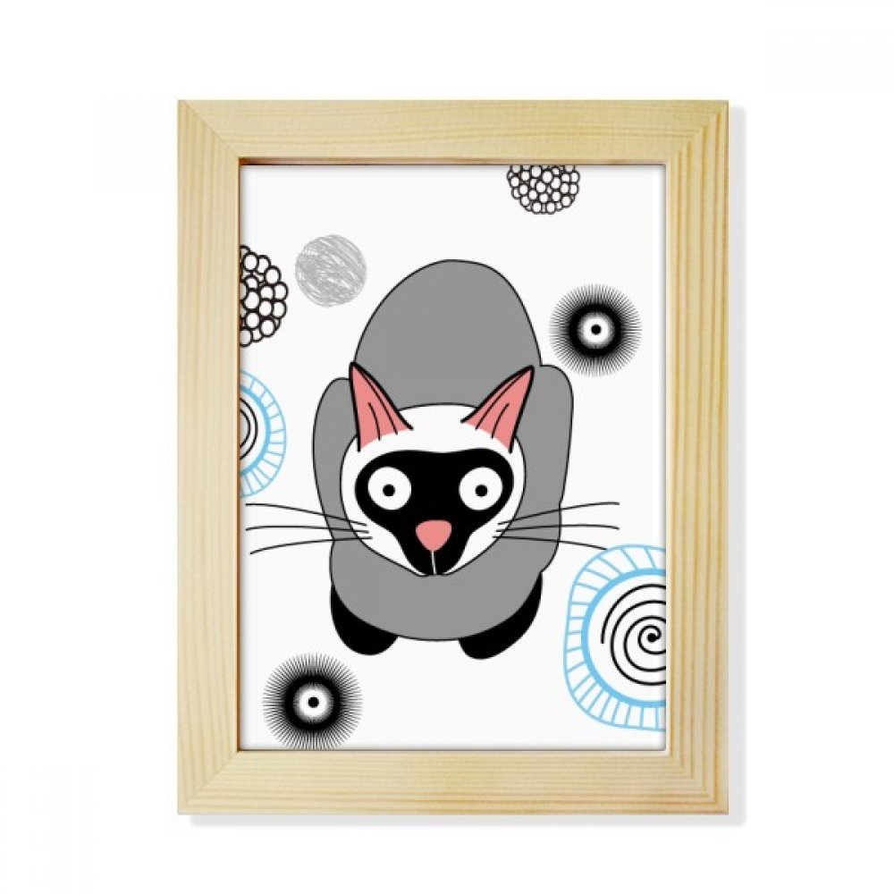 Pintura de gato siamés de madera 6x8 pulgadas decoración hogar