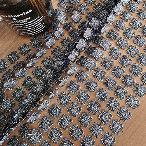 Valea Home Table Runners 12 X 72 Inch Sparkle Clover Table Runner For Dining Room Dresser Halloween Unique Party Decorations, Black #TOP3