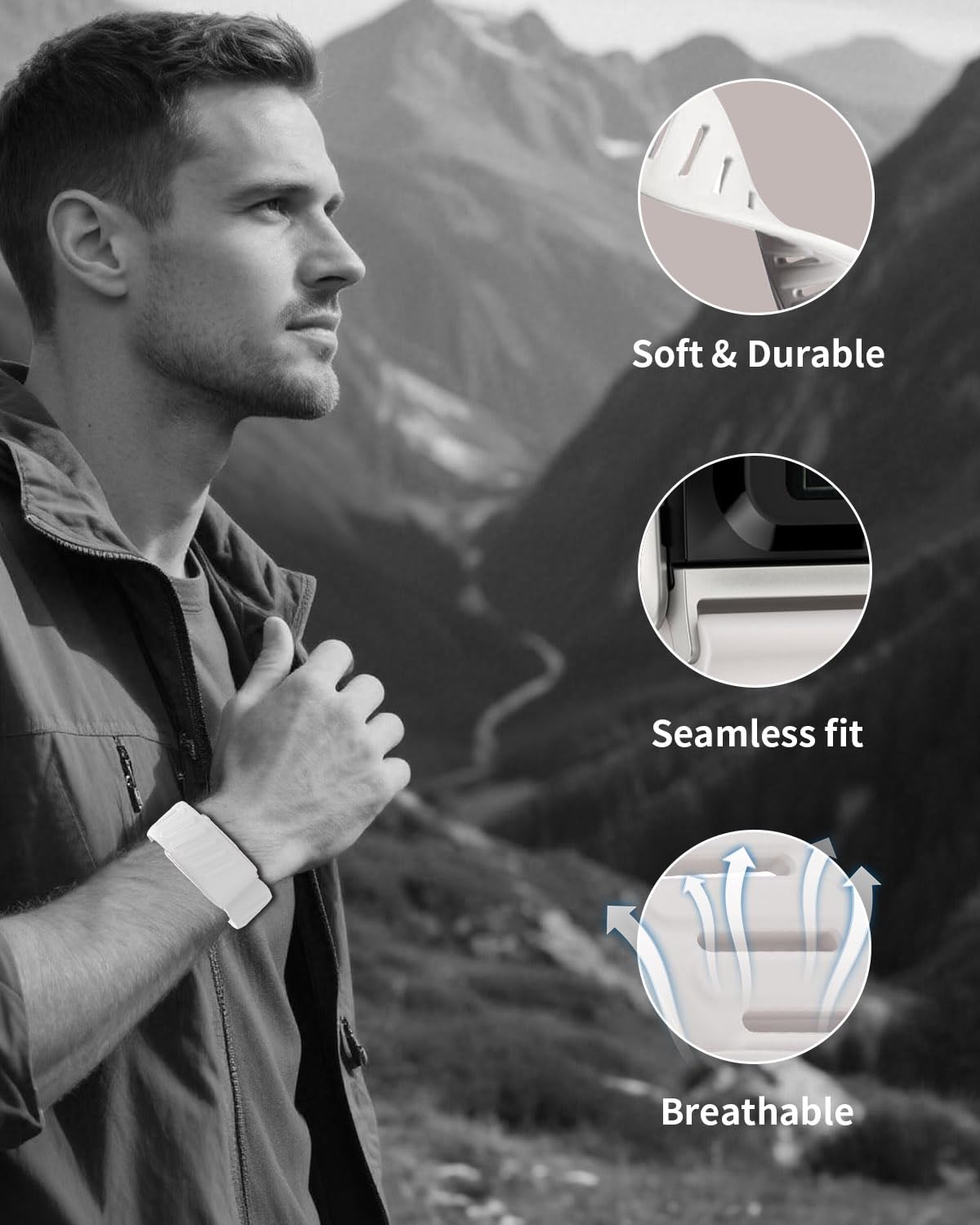 Pulseras Deportivas Compatibles con WHOOP 5.0/MG Correa para Hombres y Mujeres-Suaves, Transpirables y Cómodas, Correas de Repuesto Ajustables – No compatibles con Gen 4 — view 3