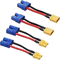 Vista 1 de XT30 a EC3 Adaptador Conector Macho Hembra para RC FPV Drone Coche Cargador de Batería Lipo NiMH ESC (Paquete de 4)