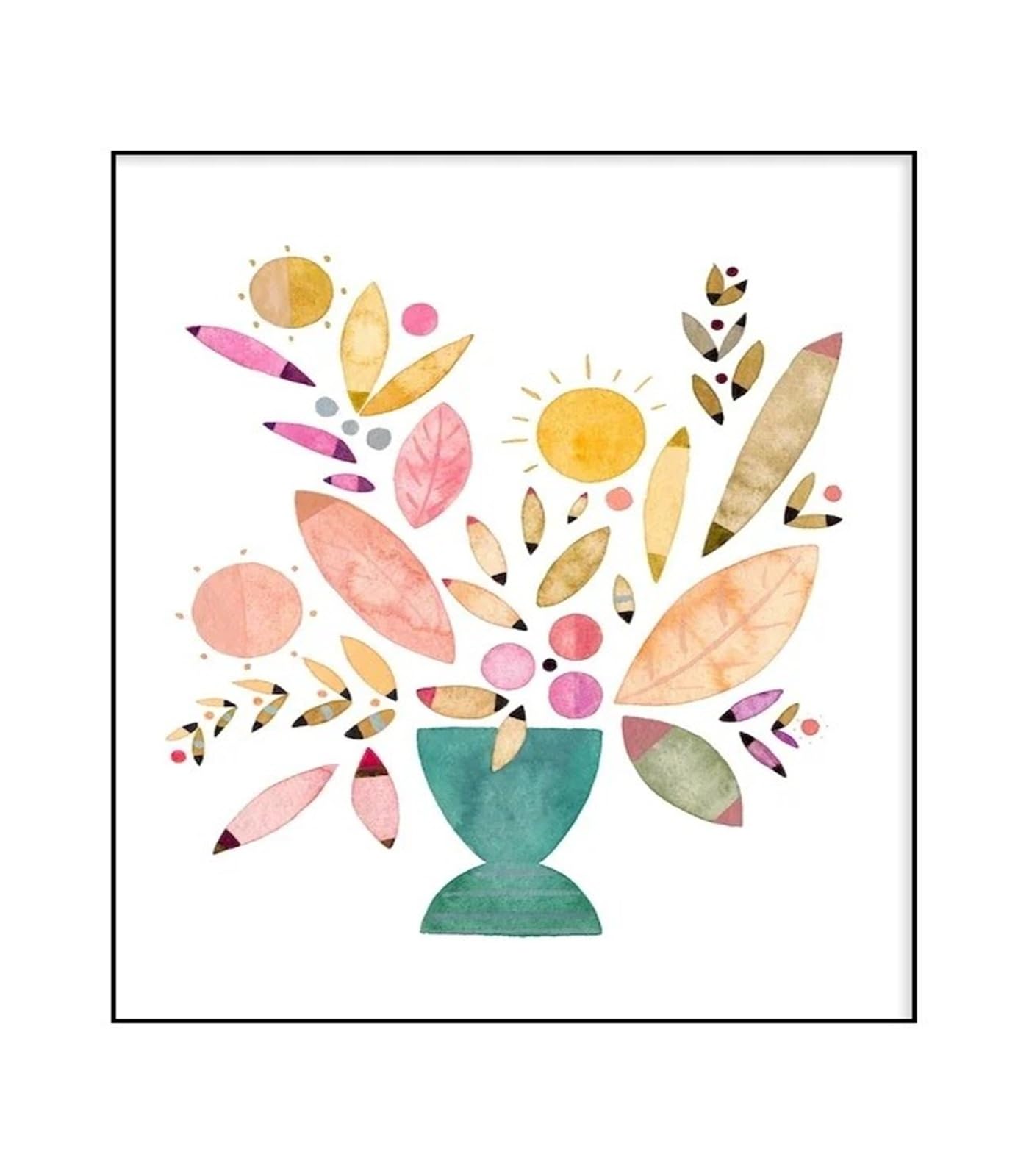 Xenite C Wall Art Anvas Prints Watercolor Flower Vase Floral Plant Wall Art Anvas Painting Nordi Posters For Living Room Home Decor(,30X40cm)