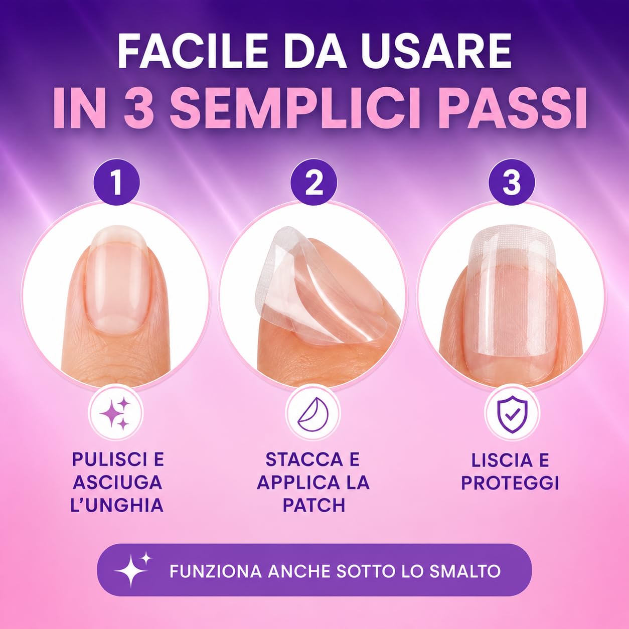Finga-Nails Cerotti per Unghie Danneggiate - Kit Riparazione Unghie Rotte Naturali o con Smalto - Patch Trasparenti e Autoadesivi - Soluzione Temporanea per Proteggere la Manicure