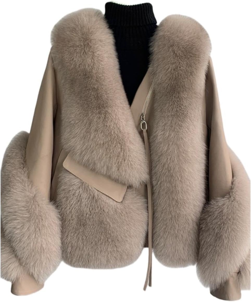 OFTBUY 冬のジャケットの女性のリアルファーコート天然キツネの毛皮本 