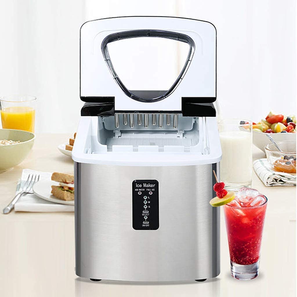 Ice Maker Machine Counter Top Home Ice Cubes Ready in 6 Mins Make 39 lbs（18kg） Ice in 24 Hrs Electric Ice Maker 3.2L qujunji
