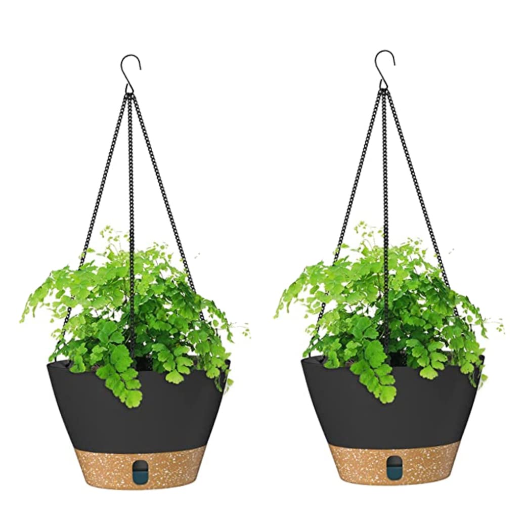Wedhapy Maceta Colgante de plástico con autorriego para decoración del hogar y el jardín 2 Unidades
