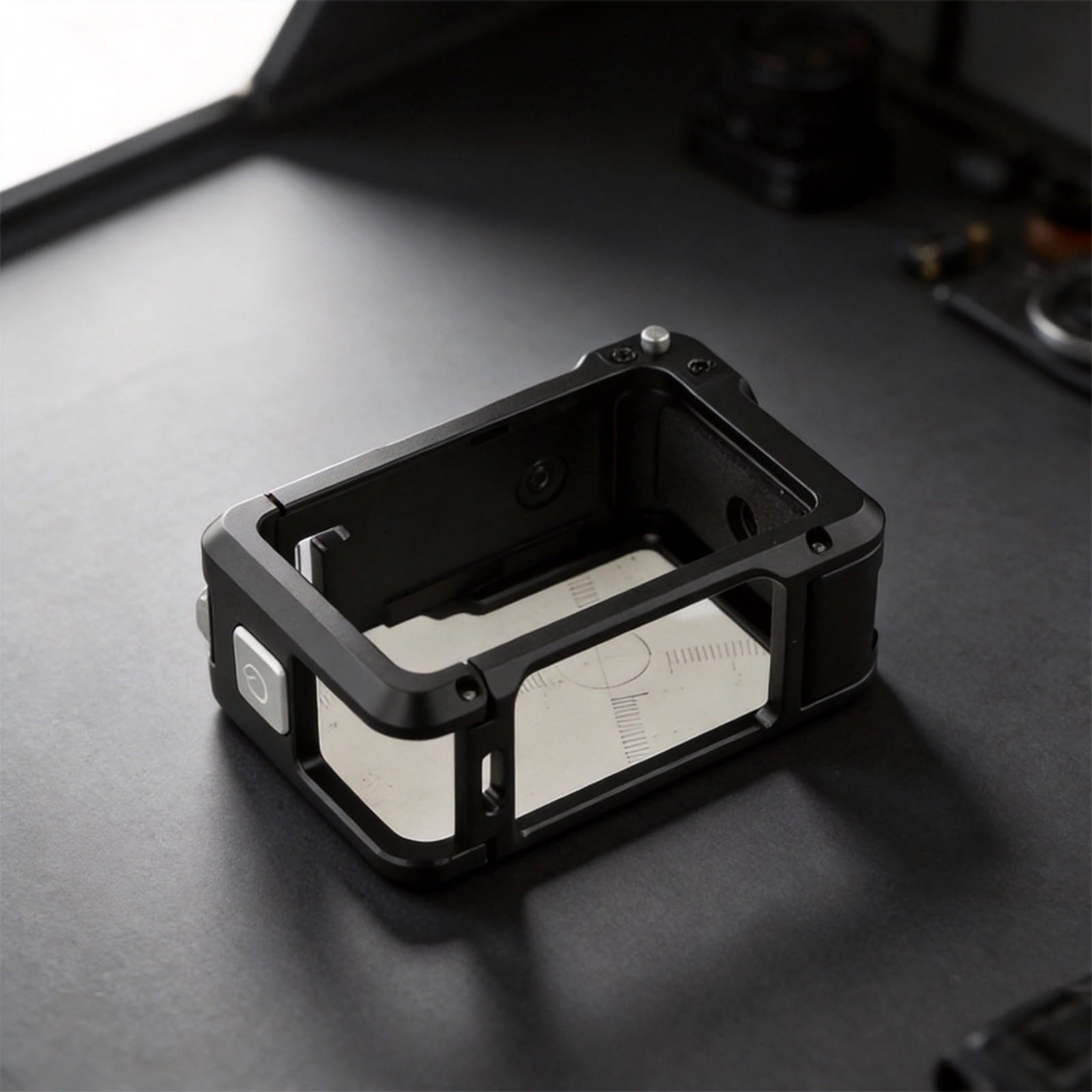 Jaula de metal de aleación de aluminio para DJI Action 6 – Marco de protección resistente con conector de expansión, diseño compacto 8,4 x 3,2 x 5,4 cm, color negro