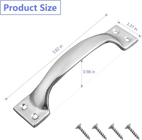 Miniatura 2 de Manija de puerta de arco galvanizado de metal, 10 piezas de manija de puerta de cajón de cocina, manija de puerta de garaje, herramientas para
