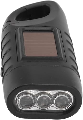 Miniatura 8 de Hand Crank Solar Flashlight, Rechargeable Survival Light for Outdoor Camping, Hiking, Emergency, Plastic 4.9x1.8in