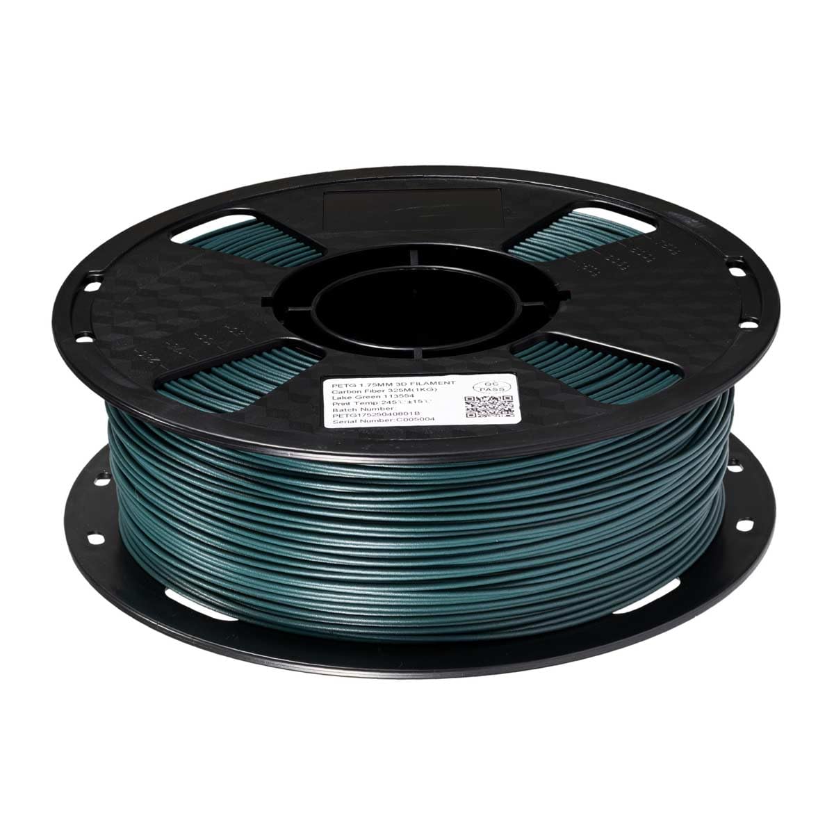 CC3D Filamento in fibra di carbonio PETG per stampante 3D, colore verde lago, 1,75 mm, bobina da 1 kg, materiale per stampa 3D, PETG CF, verde, 1000 g