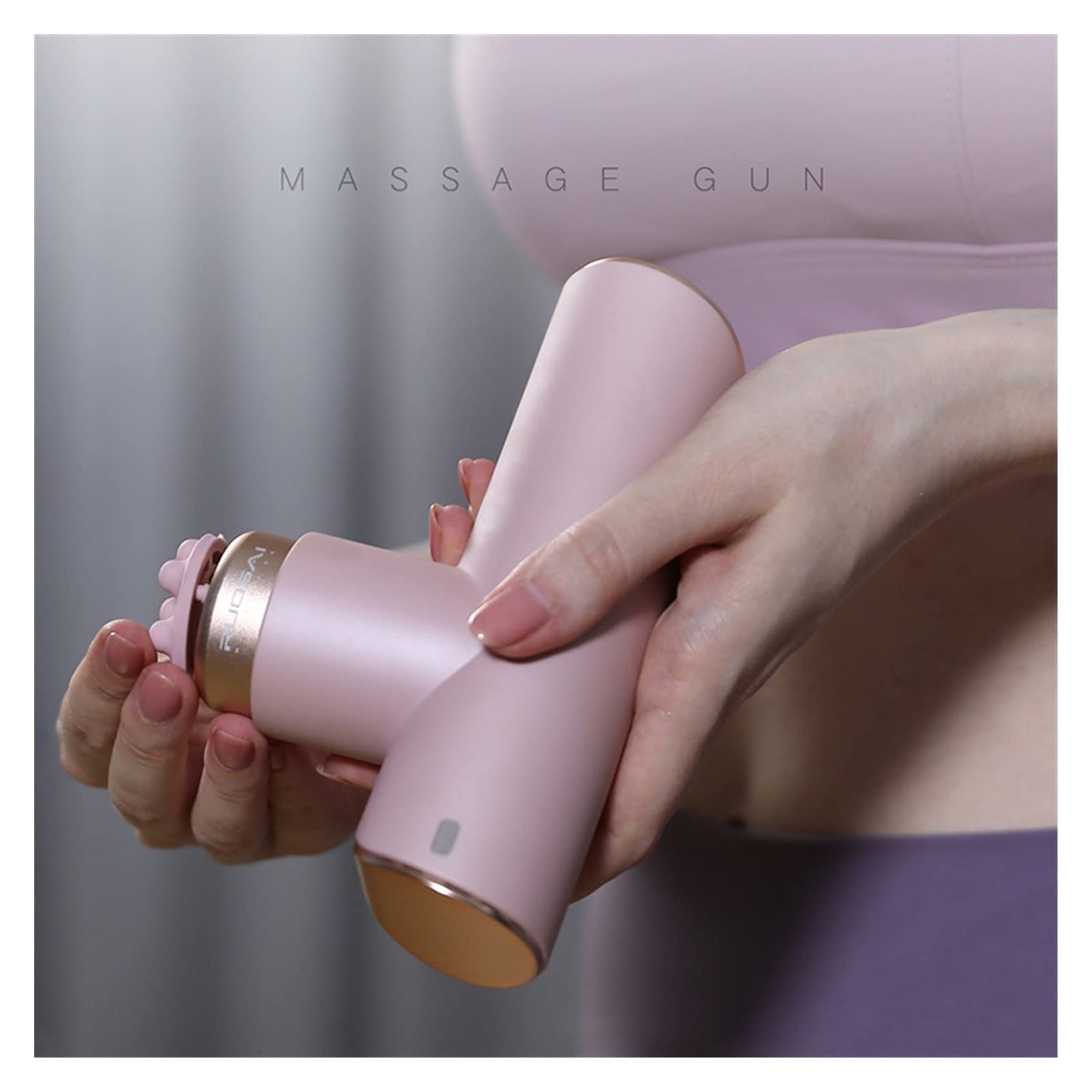 Mini elektryczny pistolet do masażu mięśni kieszonkowy masażer mięśni szyi terapia bólu do masażu ciała relaks ulga w bólu (Color : Pink, Size : 0)