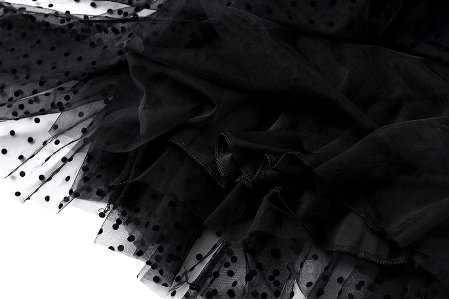 Womens Dot Tulle Skirts Floral Printed Layered Mesh Skirt Casual Dressy A-Line Midi Skirts Party Wedding Guest Skirt