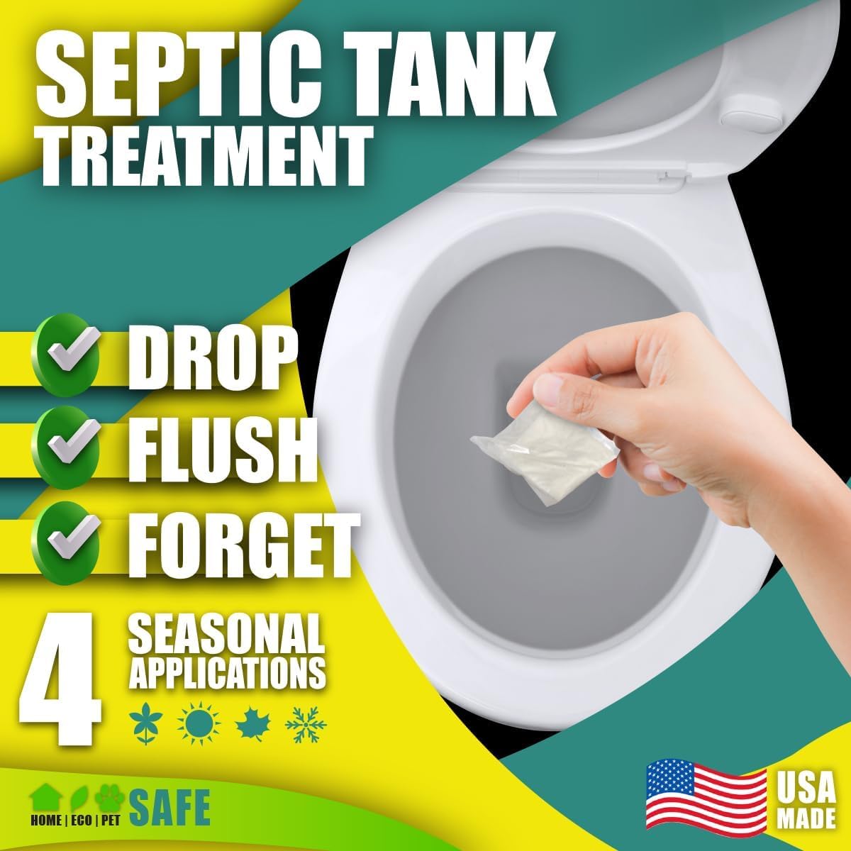 GREEN PIG 63 Fórmula de emergencia para tratamiento de tanque séptico que elimina rápidamente las obstrucciones del sistema del tanque séptico, respaldos, olores desagradables y desbordamiento,