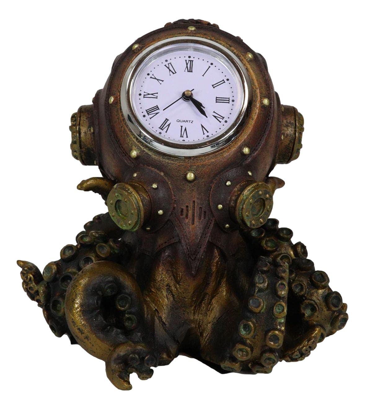 Reloj de mesa steampunk de pulpo Kraken Ebros de 14.6 cm para decoracion industrial de escritorio