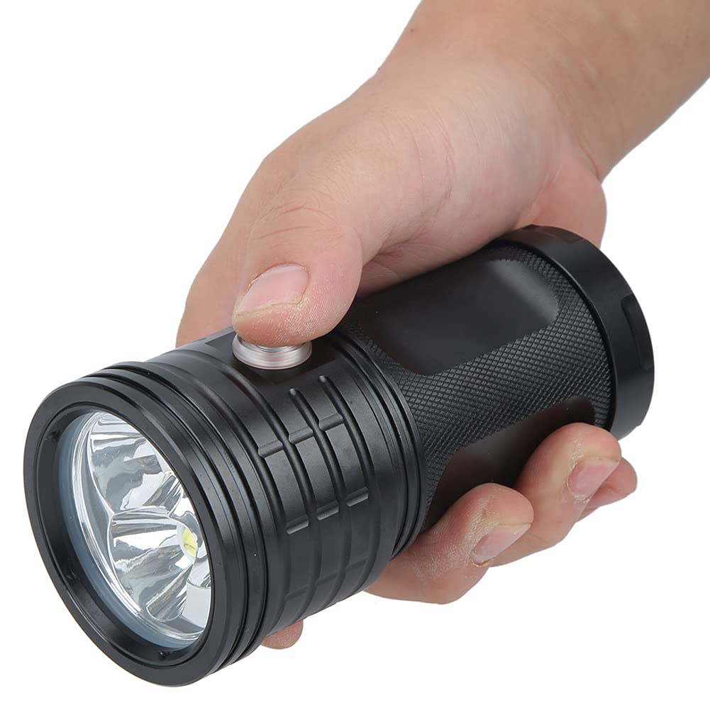 Latarka LED USB Ładowanie 32000 lm Wysokie lumeny Wodoodporna latarka kempingowa Power Bank Szperacz do awaryjnego polowania na zewnątrz Czarny 5,04 cala