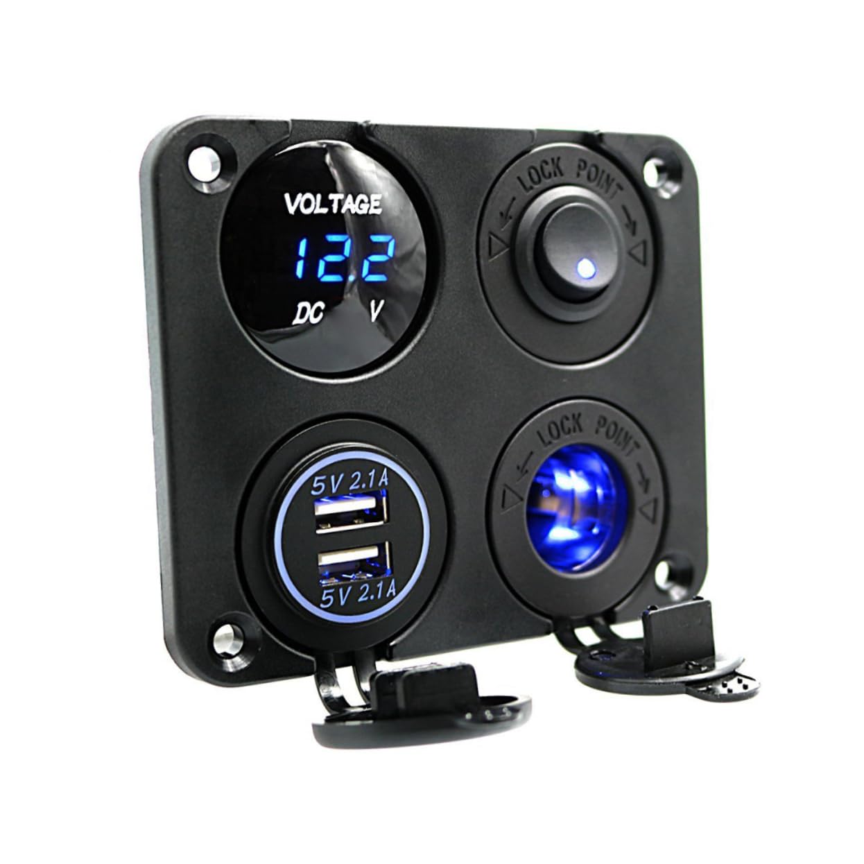 12-24v Universal Car Charger Socket Led Voltmeter Dual Marine Switch Panels Long-Lasting Endurance