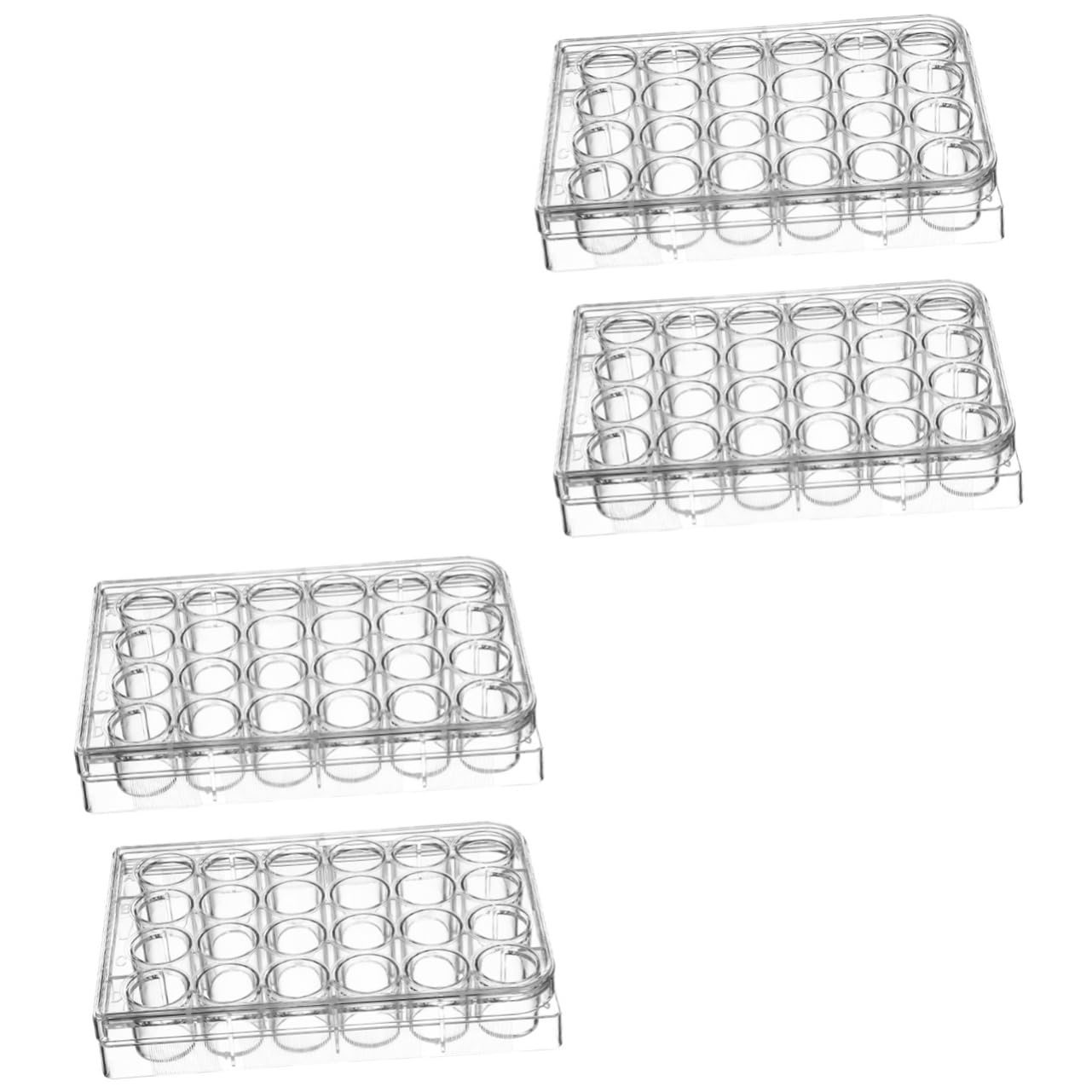FUNOMOCYA 2sets 24-Hole Cell Culture Trays Lab Equipment Plates Tissue Culture Plate Strips 2pcs*2