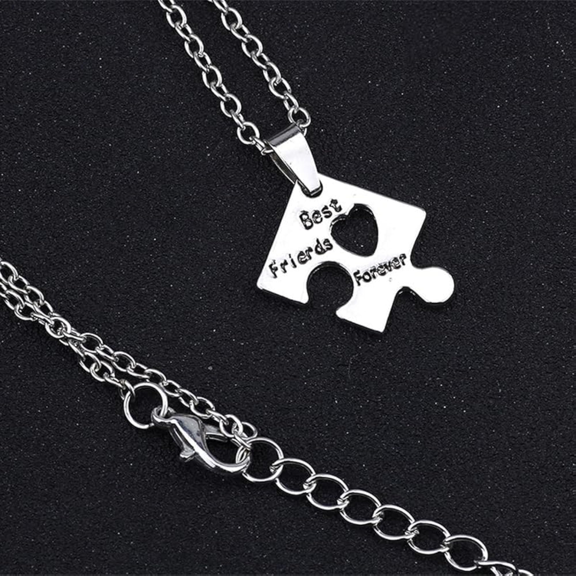 4 Pcs Best Friends Forever Necklace Set, Stainless Steel