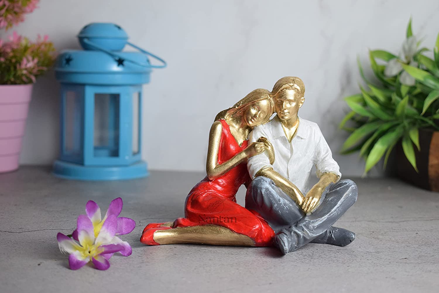 Figurine romantique couple d'amour, sculpture de qualité supérieure