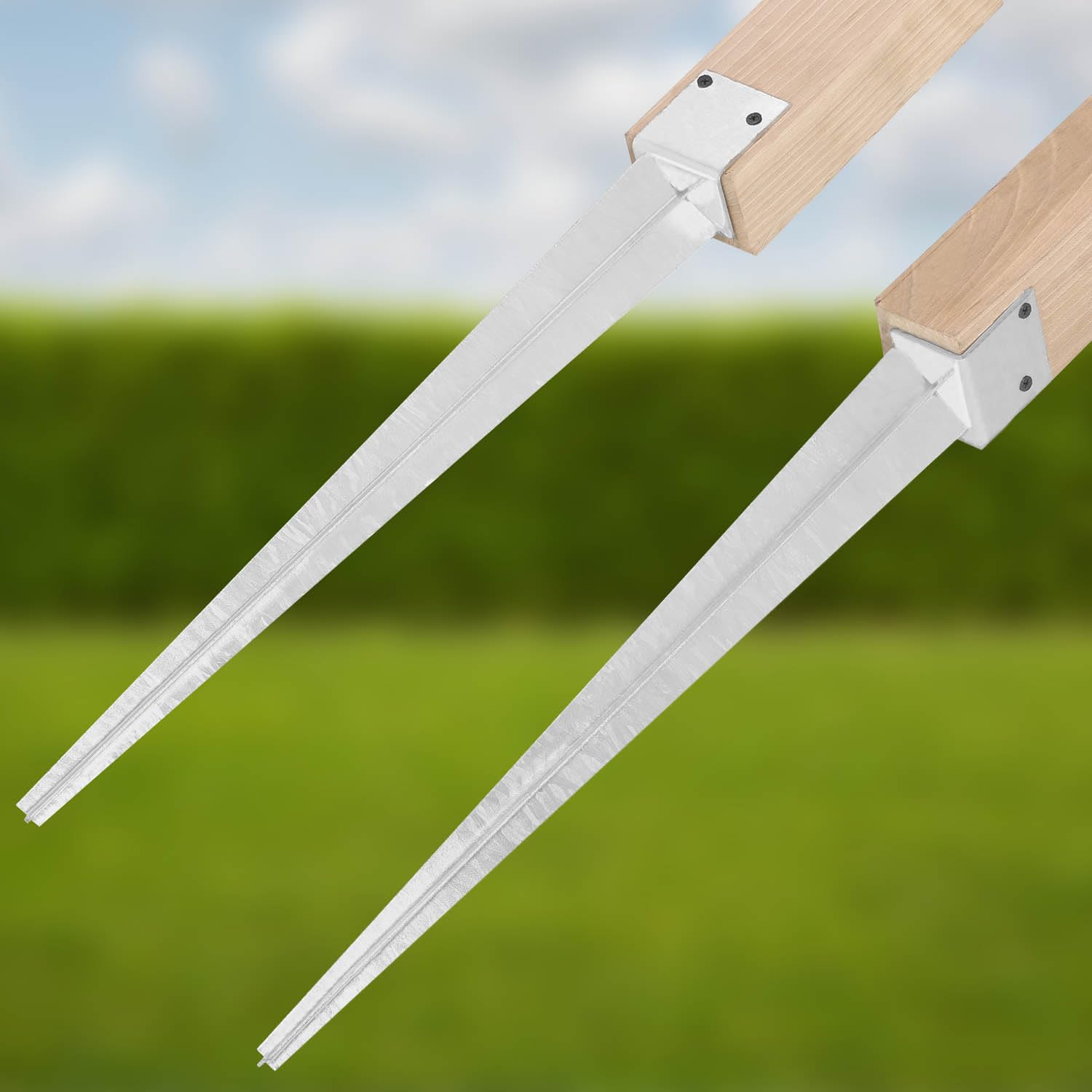KOTARBAU® 6 Pezzi Supporto per Palo - Acciaio Zincato - 500 mm - Argento - 50 x 60 mm - Supporti per Pali in Legno - Staffe Per Pali In Legno - Supporto Palo Recinzione - Resistente alla Corrosione