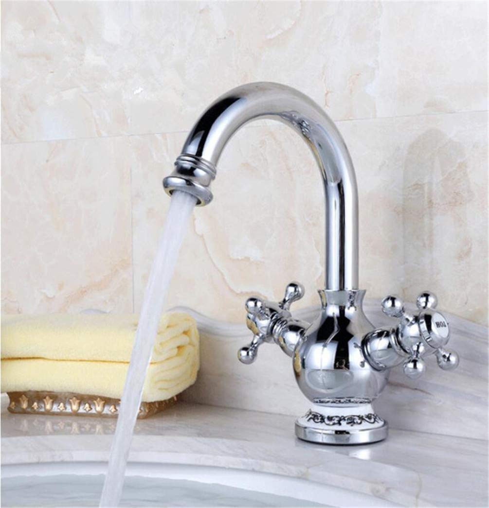 Robinet de salle de bain mélangeur eau chaude et froide double commande