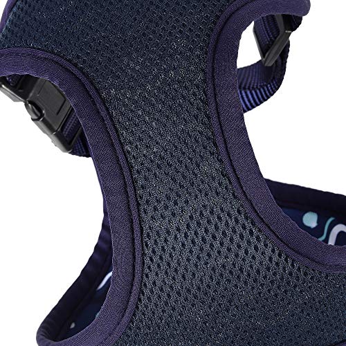 Mile High Life | Dog Cat Vest Harness | No Choke Pull | Easy Step-In | Breathable Soft Mesh Padding | Puppy Training Halter | Navy/Blue Wave | Small Girth (13.2"-19.7") #TOP4