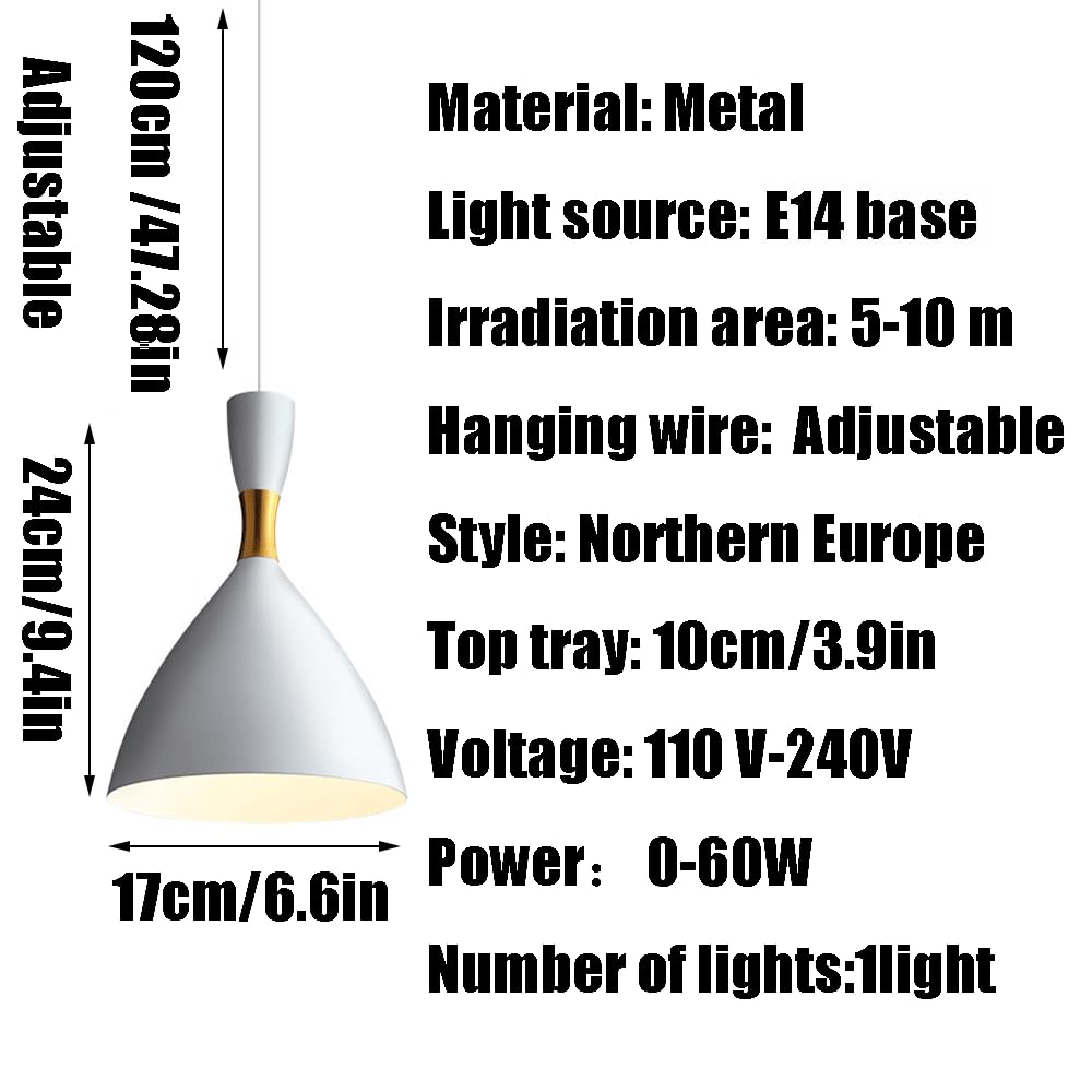 Lámpara Colgante de un Solo Cabezal con Fuente de luz E14, lámpara de Hierro de Estilo Industrial Moderno, Accesorios de iluminación de Techo, Colgante de decoración para Sala de Estar, Comedor y Bar
