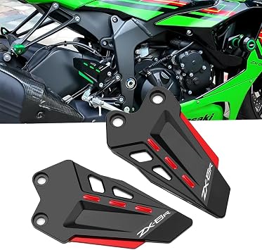 Motorcycle Foot Heel Guard Fit For ZX-6R 2019-2024 2025 + Rear Foot Protection 2024 ZX6R FootBoard Footrest ACCESSORIES 2025 ZX6R Accessories BK