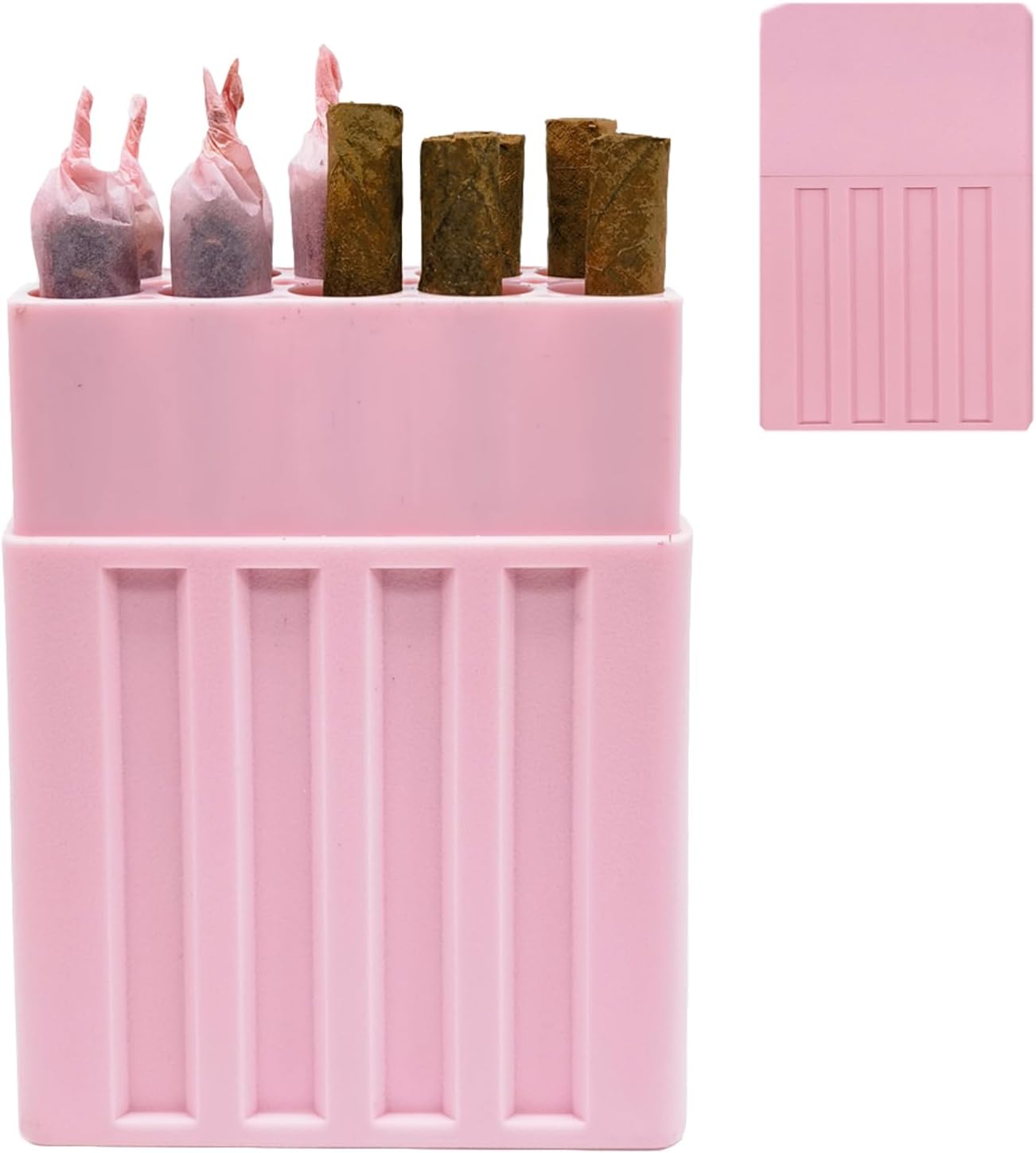 113mm Pink Rolling Cones Case | 10 Slot Extra Large King Size Pre-roll Cone Holder Case |Protect Pre-Roll Cigarettes & Cigarillos | Water Tight and Smell Proof