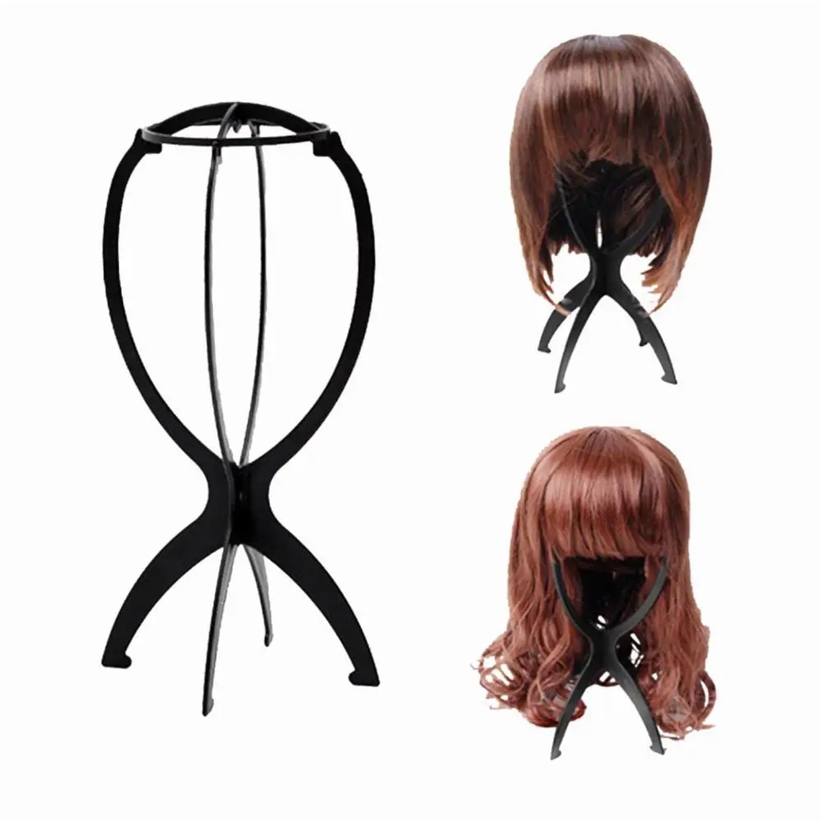 4 Stück Kunststoff-Perückenständer, zusammenklappbar, einfache Montage, tragbar, for Reisen, Perückenkopf, Haarteile, Kopfbedeckung, Haar-Styling, Trocknen, Display-Halter Für Kosmetologie(Blue)